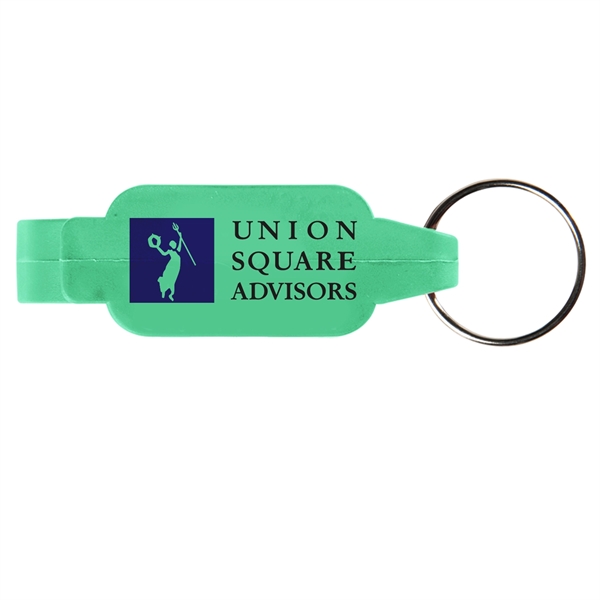 Green color option for Rectangular Bottle Opener Beverage Wrench Keychain