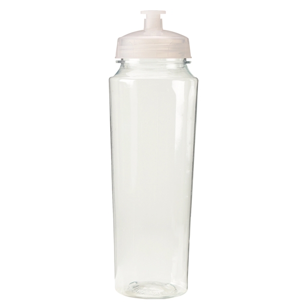 Translucent Clear color option for 24oz. Plastic Sports Bottle With Hydration Measurements
