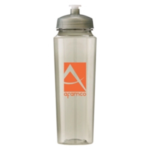 Translucent Gray color option for 24oz. Plastic Sports Bottle With Hydration Measurements
