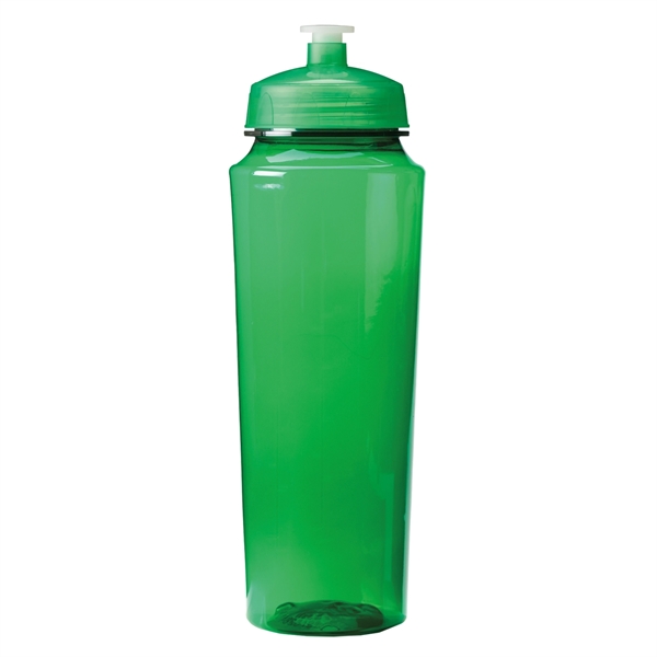 Translucent Green color option for 24oz. Plastic Sports Bottle With Hydration Measurements