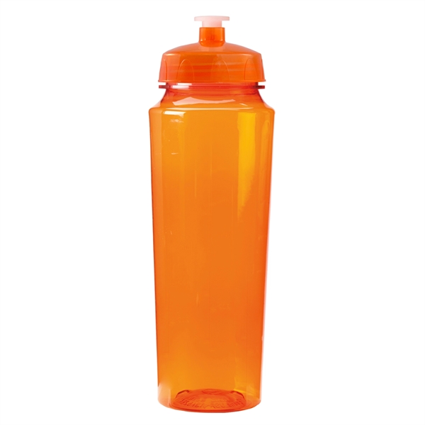 Translucent Orange color option for 24oz. Plastic Sports Bottle With Hydration Measurements