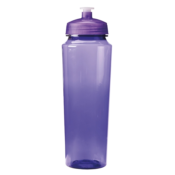 Translucent Purple color option for 24oz. Plastic Sports Bottle With Hydration Measurements