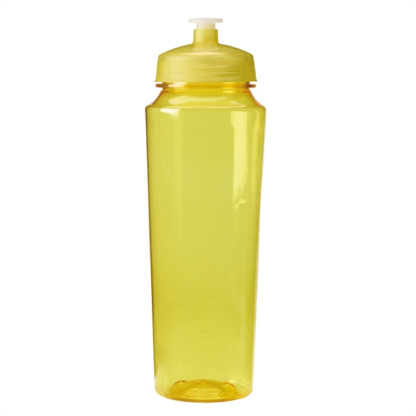 Translucent Yellow color option for 24oz. Plastic Sports Bottle With Hydration Measurements