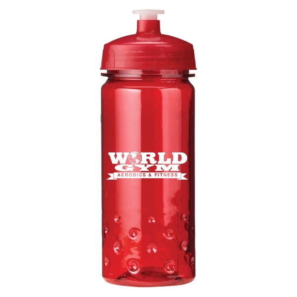 Translucent Red color option for 16 Oz Plastic Sports Water Bottle