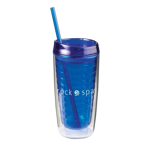 Translucent Blue color option for 16 Oz Vivid Travel Tumbler