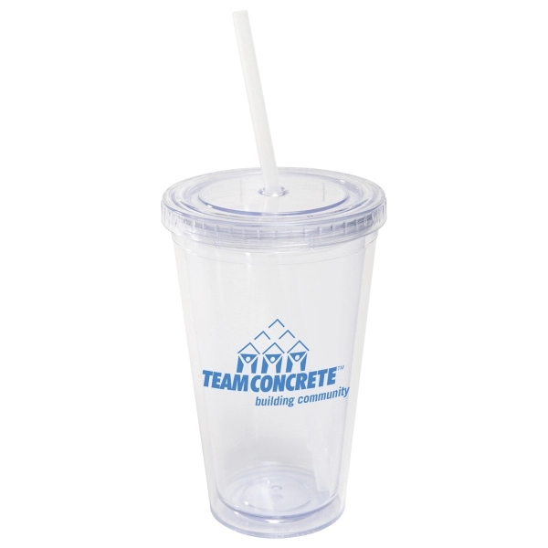 Clear color option for 16 Oz Acrylic Tumbler With Lid And Straw