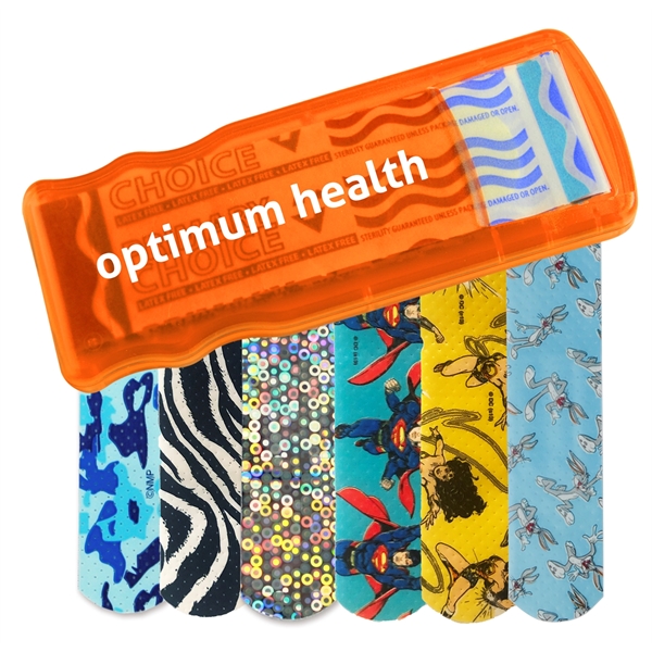 Translucent Orange color option for Bandage Dispenser With Pattern Bandages