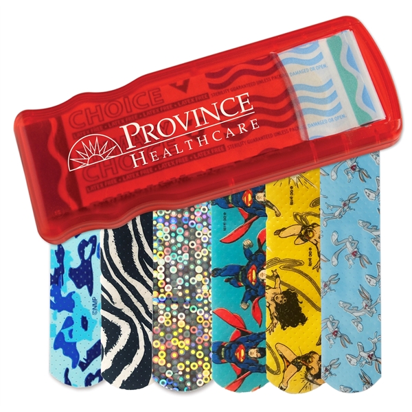 Translucent Red color option for Bandage Dispenser With Pattern Bandages