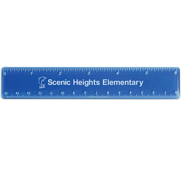 Translucent Blue color option for 6" Plastic Ruler