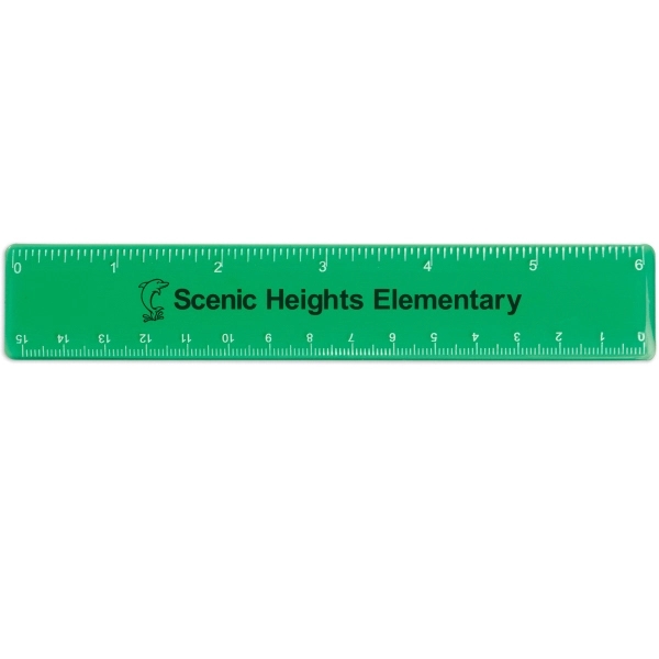 Translucent Green color option for 6" Plastic Ruler