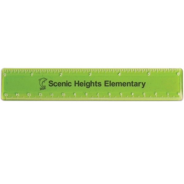 Translucent Lime color option for 6" Plastic Ruler