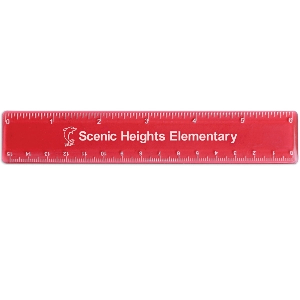 Translucent Red color option for 6" Plastic Ruler