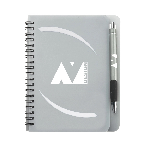 Metallic Silver color option for 5" X 7" Huntington Notebook With Pen