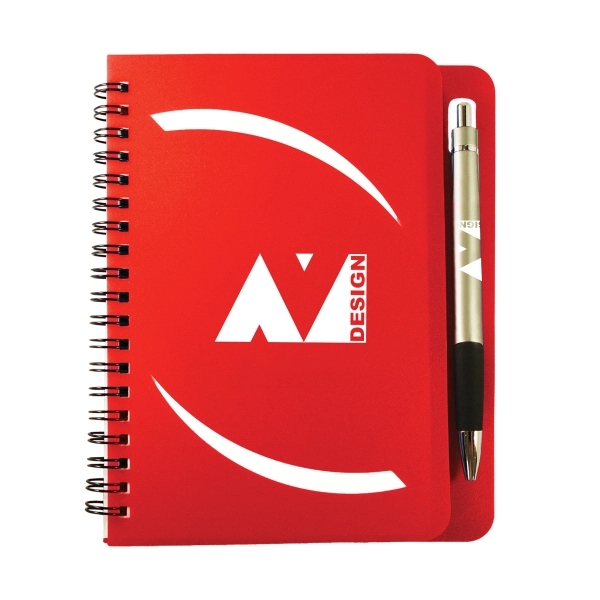 Red color option for 5" X 7" Huntington Notebook With Pen