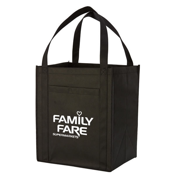 Black color option for Grocery Tote With Front Pocket