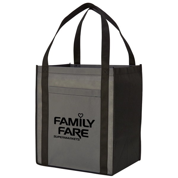 Gray color option for Grocery Tote With Front Pocket