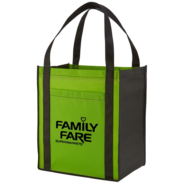 Lime color option for Grocery Tote With Front Pocket