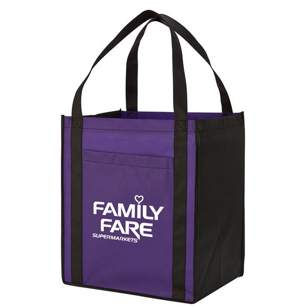 Purple color option for Grocery Tote With Front Pocket