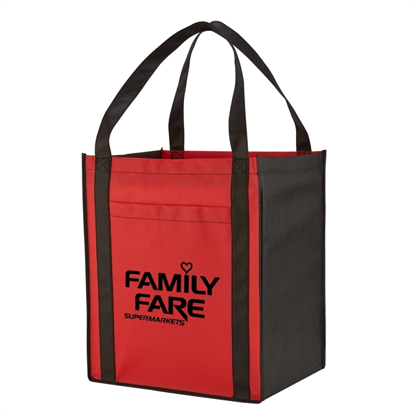 Red color option for Grocery Tote With Front Pocket