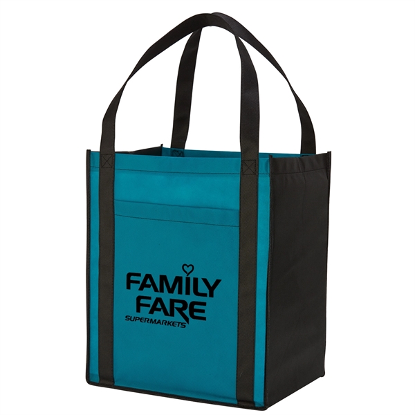 Teal color option for Grocery Tote With Front Pocket