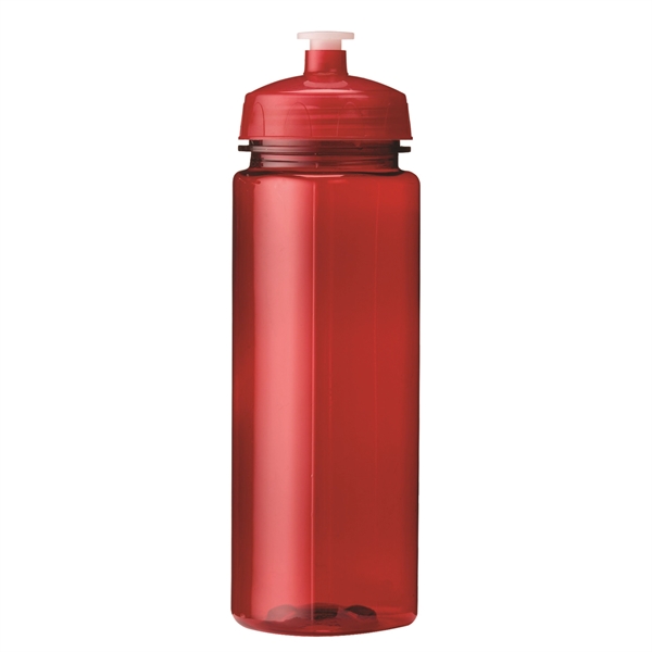 Translucent Red color option for 24 Oz Plastic Sports Water Bottle