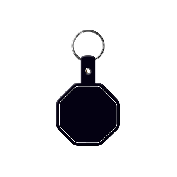 Black color option for Stop Sign Flexible Key Tag With Split Ring Keychain