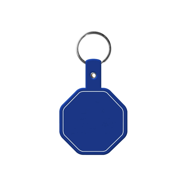 Blue color option for Stop Sign Flexible Key Tag With Split Ring Keychain