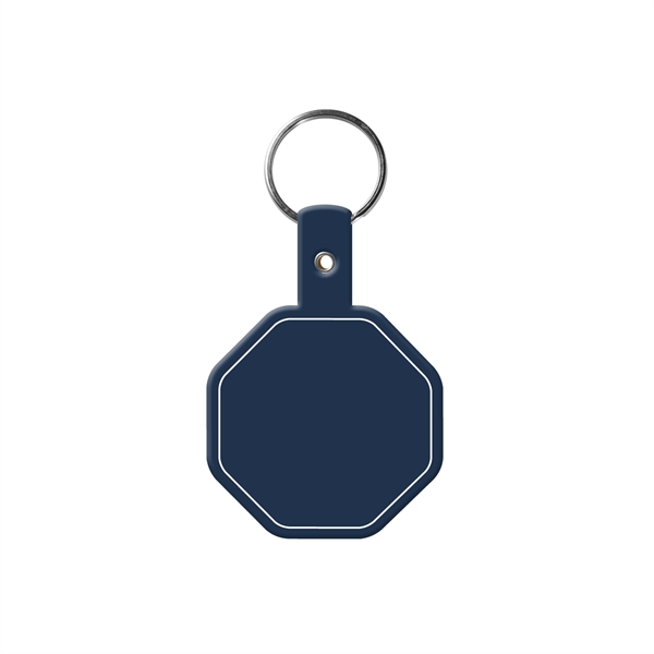 Dark Blue color option for Stop Sign Flexible Key Tag With Split Ring Keychain