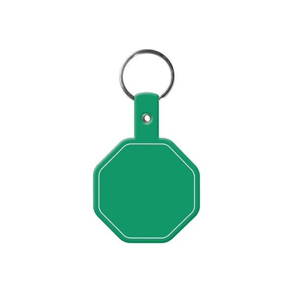 Green color option for Stop Sign Flexible Key Tag With Split Ring Keychain