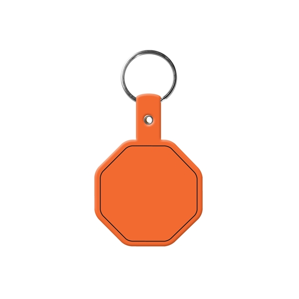 Orange color option for Stop Sign Flexible Key Tag With Split Ring Keychain