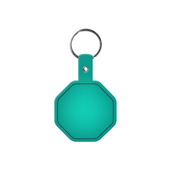 Translucent Aqua color option for Stop Sign Flexible Key Tag With Split Ring Keychain