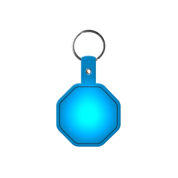 Translucent Blue color option for Stop Sign Flexible Key Tag With Split Ring Keychain