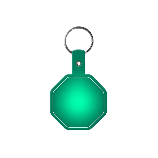 Translucent Green color option for Stop Sign Flexible Key Tag With Split Ring Keychain