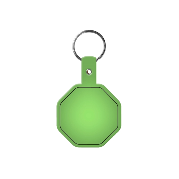 Translucent Lime color option for Stop Sign Flexible Key Tag With Split Ring Keychain