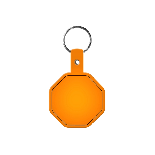 Translucent Orange color option for Stop Sign Flexible Key Tag With Split Ring Keychain