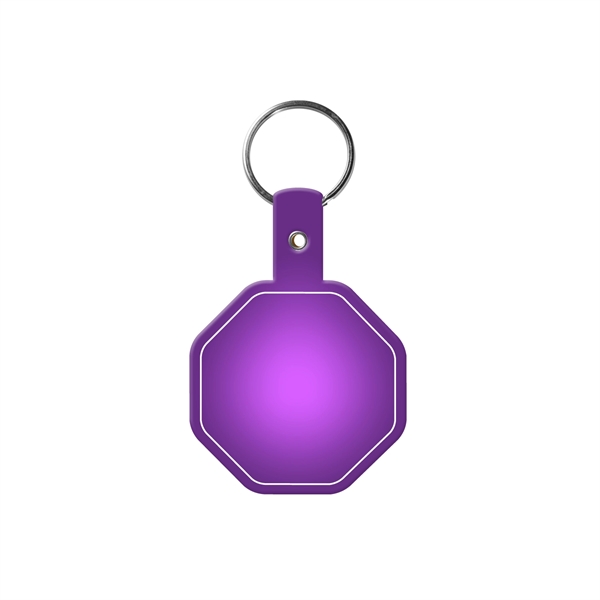 Translucent Purple color option for Stop Sign Flexible Key Tag With Split Ring Keychain