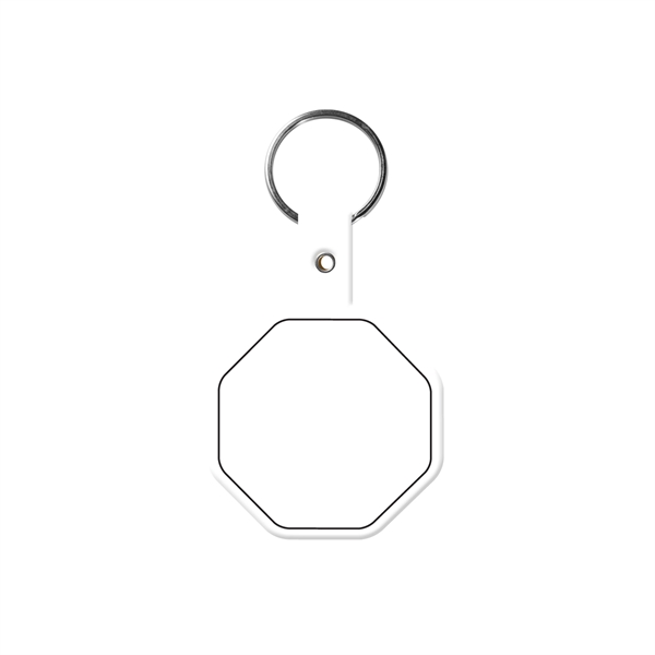White color option for Stop Sign Flexible Key Tag With Split Ring Keychain