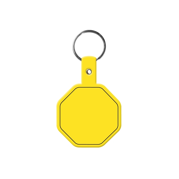 Yellow color option for Stop Sign Flexible Key Tag With Split Ring Keychain