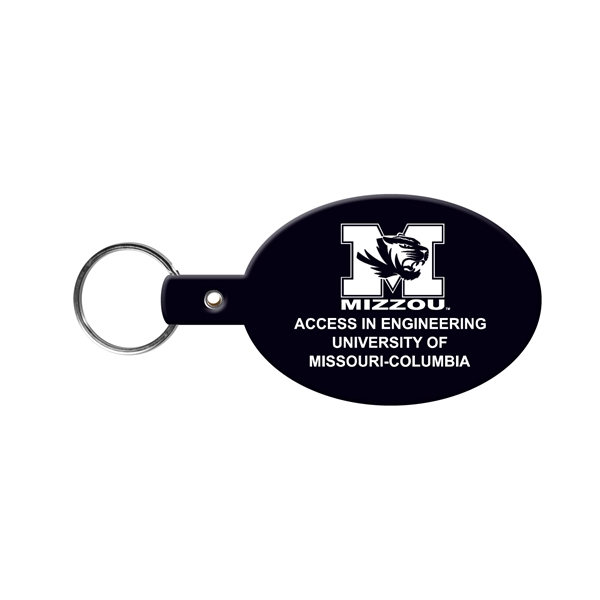 Black color option for Oval Flexible Key Tag With Split Ring Key Chain