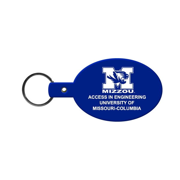 Blue color option for Oval Flexible Key Tag With Split Ring Key Chain