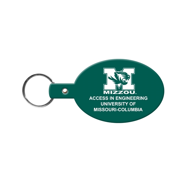 Dark Green color option for Oval Flexible Key Tag With Split Ring Key Chain