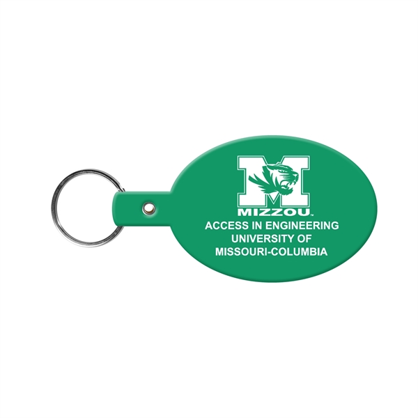 Green color option for Oval Flexible Key Tag With Split Ring Key Chain