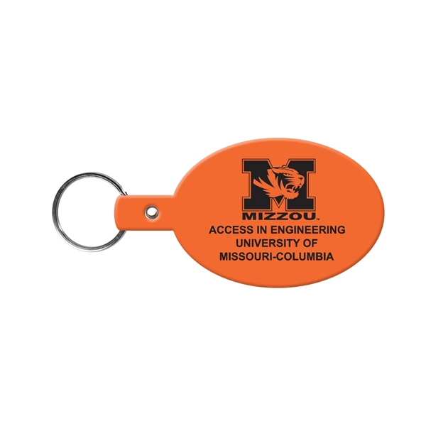 Orange color option for Oval Flexible Key Tag With Split Ring Key Chain
