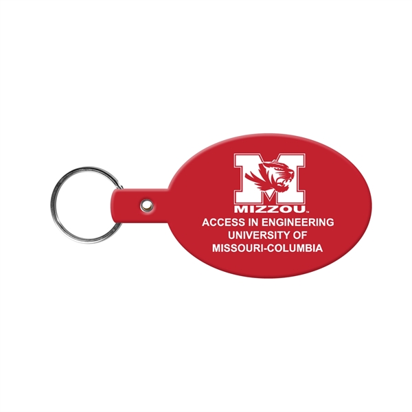 Red color option for Oval Flexible Key Tag With Split Ring Key Chain