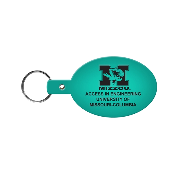 Translucent Aqua color option for Oval Flexible Key Tag With Split Ring Key Chain