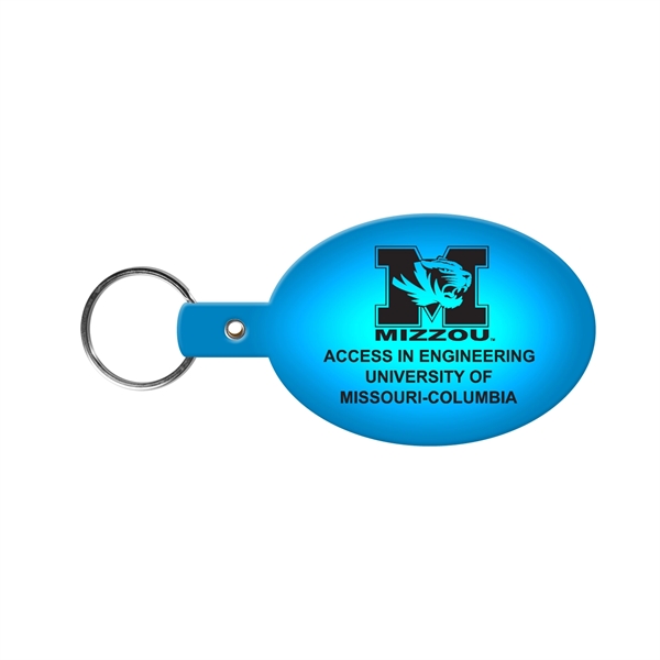 Translucent Blue color option for Oval Flexible Key Tag With Split Ring Key Chain