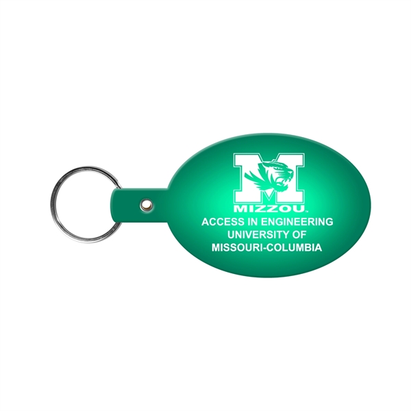 Translucent Green color option for Oval Flexible Key Tag With Split Ring Key Chain