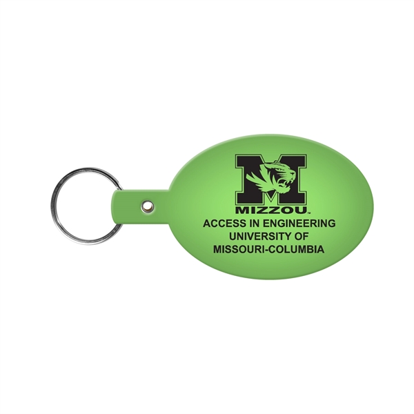 Translucent Lime color option for Oval Flexible Key Tag With Split Ring Key Chain