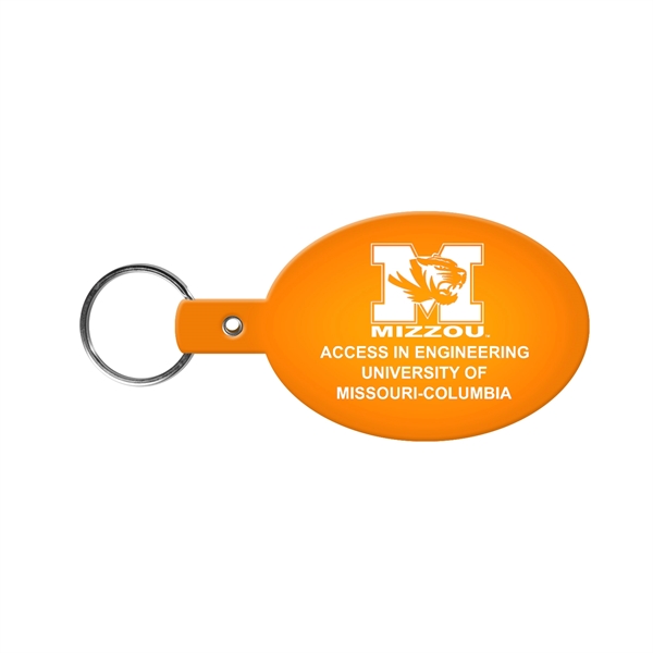 Translucent Orange color option for Oval Flexible Key Tag With Split Ring Key Chain