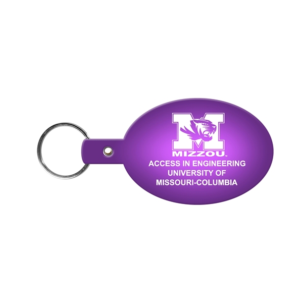 Translucent Purple color option for Oval Flexible Key Tag With Split Ring Key Chain
